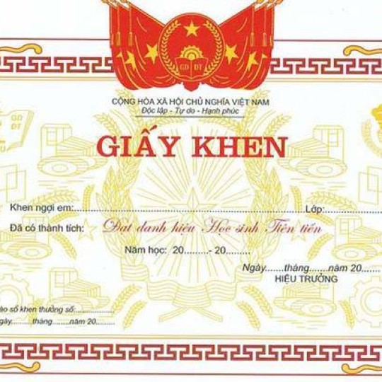 IN GIẤY KHEN-BẰNG KHEN