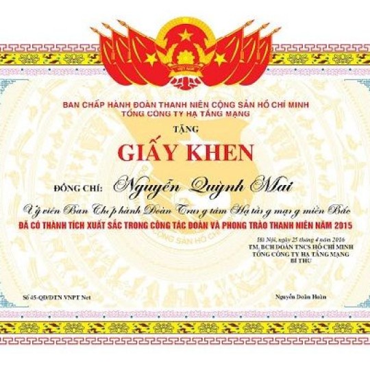 IN GIẤY KHEN-BẰNG KHEN
