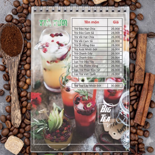 MENU TRÀ SỮA