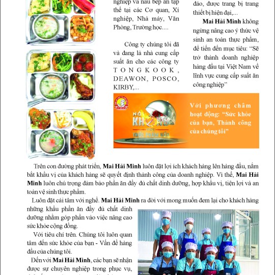 HỒ SƠ NĂNG LỰC SUẤT ĂN CÔNG NGHIÊP
