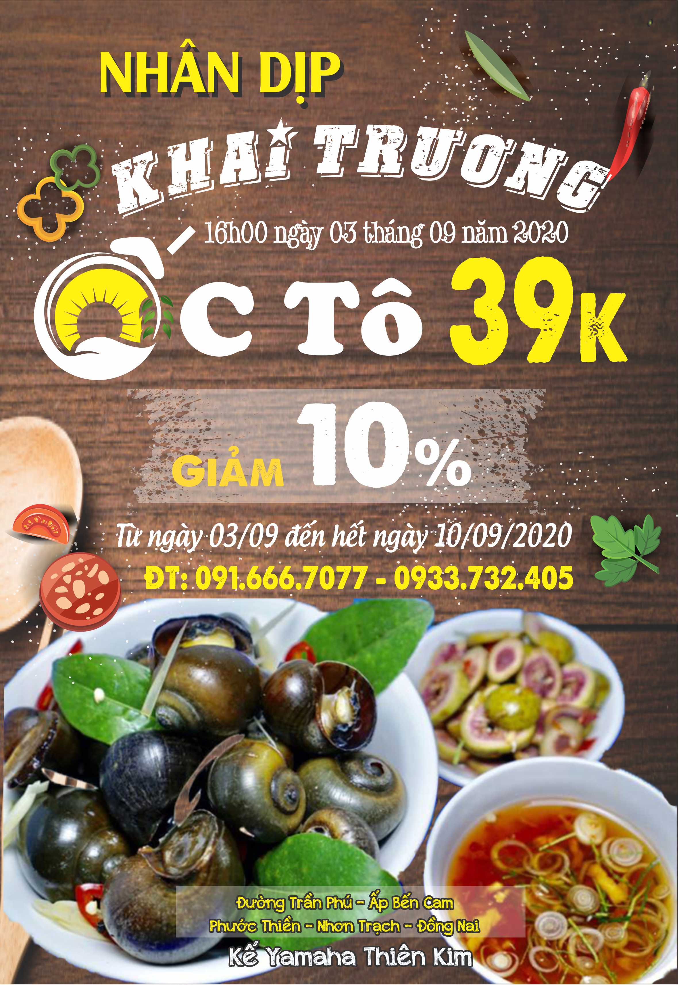 THỰC ĐƠN QUÁN ỐC